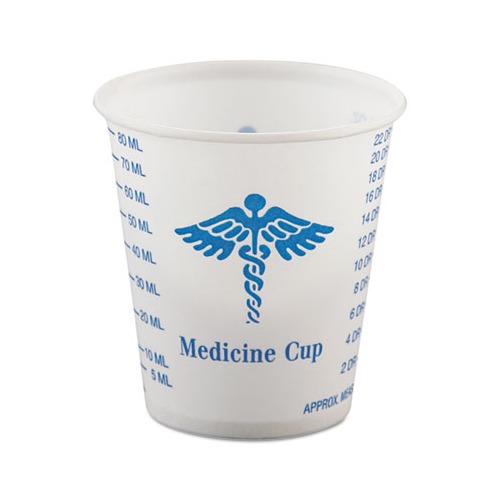 Solo R3 WaxCoated Paper Graduated Medicine Cup, 3 Ounce SCCR3