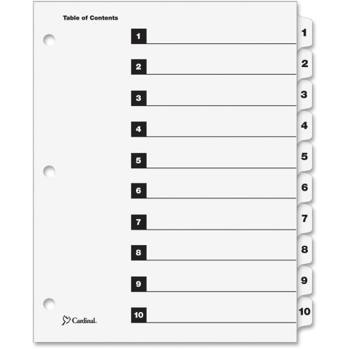 Cardinal OneStep Printable Table Of Contents Dividers CRD61013CB