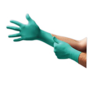 Ansell 105118 Touch N Tuff 92500 5 Mil 9-1/2 Disposable Nitrile Industrial Gloves 0.09 Height 3 Wide X-Large Teal 9.5 Length Pack of 100 