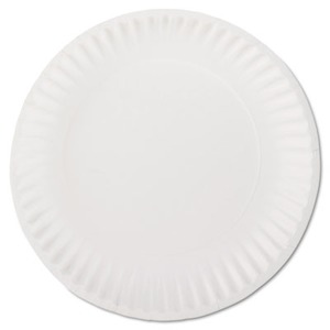 6 White Uncoated Paper Plate - 100/Pack