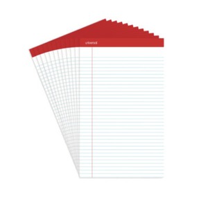 Universal Legal Pad - 8.5" X 11.75" Perforated Paper Pad, 50 Sheets, Red Margin Rule, Sturdy Back - View #12