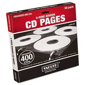 Vaultz Two-Sided CD Refill Pages for Three-Ring Binder