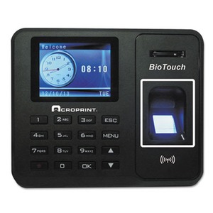 acroprint biotouch clock seconds minutes hours