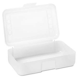 Clear Mini Pencil Box by Sparco Products SPR23811