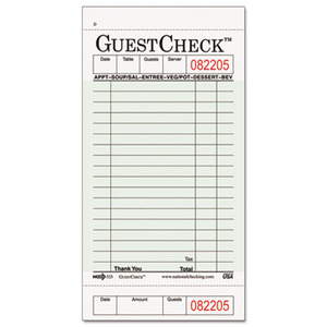 National Check Guest Check Pad - NTC525 - Shoplet.com