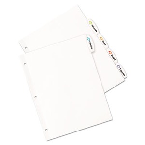 Avery Big Tab Printable White Label Tab Dividers - AVE14434 - Shoplet.com