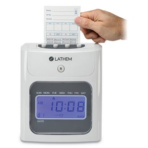 Lathem 400E Top-Feed Time Clock Bundle - LTH400EKIT - Shoplet.com