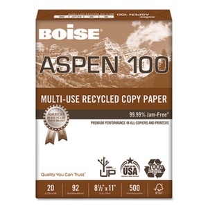  Boise Paper 100% Recycled Multi-Use Copy Paper, 8.5 x 11  Letter, 92 Bright White, 20 lb, 10 Ream Carton (5,000 Sheets) :  Multipurpose Paper : Office Products