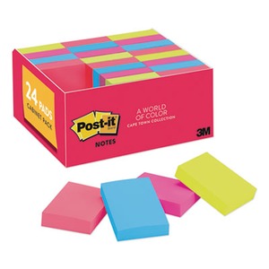 Post-it Recycled Super Sticky Notes, 3 in x 3 in, Bali Collection, 6 Pads/Pack (654-6SSNRP)