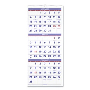 At-a-Glance Deluxe Three-Month Reference Wall Calendar - AAGPM1128 ...