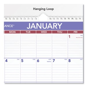 At-a-Glance Monthly Wall Calendar with Ruled Daily Blocks - AAGPM228