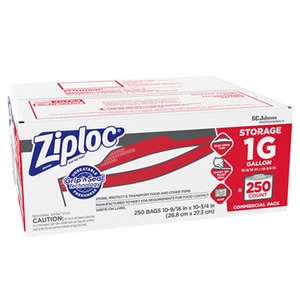 Ziploc Double-Zipper Freezer Bags, Clear, 1 gallon - 250 count