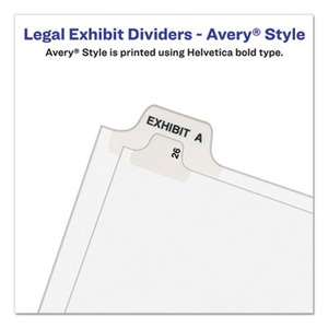 Avery Preprinted Legal Exhibit Side Tab Index Dividers - AVE11910 ...
