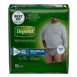 KIMBERLY CLARK Depend Men's Fit-Flex Max, Extra Large. - 6947930 ...