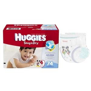 KIMBERLY CLARK HUGGIES Snug and Dry Diapers, Size 4, BIG Pack, 74 Count ...