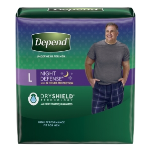 KIMBERLY CLARK Depend Night Defense Underwear for Men, Large - 6951125 ...