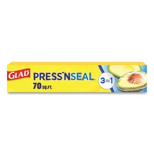 Glad Press'n Seal Food Plastic Wrap, 70 Square Foot Roll, 12/Carton