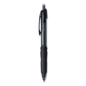 Uni-Ball Power Tank RT Retractable Ballpoint Pen, 1mm, Black Ink, Smoke/Black Barrel, Dozen