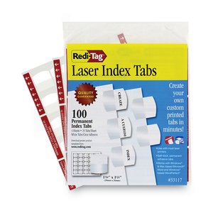 Redi-tag Laser Printable Index Tabs - RTG33117 - Shoplet.com