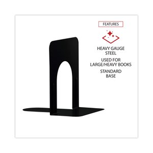 Universal Magnetic Bookends - Black Metal, 6"W X 5"D X 7"H For Books & Binders - View #3