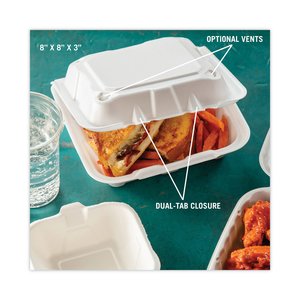 Pactiv Vented Foam Hinged Lid Container - PCTYTD188010000 - Shoplet.com