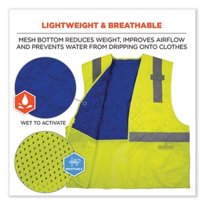 Ergodyne Corporation Chill-Its 6668 Class 2 Hi-Vis Safety Cooling Vest.  Polymer - EGO12714 