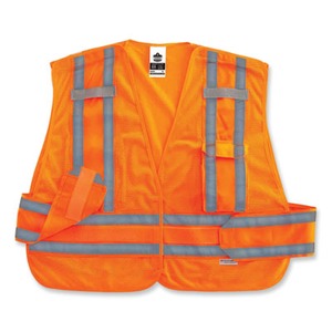 GloWear 8244PSV Class 2 Expandable Public Safety Hook and Loop Vest, Polyester, 3XL Plus, Orange, Ships in 1-3 Business Days GloWear 8244PSV Class 2 Expandable Public Safety Hook and Loop Vest, Polyester, 3XL Plus, Orange, Ships in 1-3 Business Days