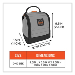 Arsenal 5185 Full Respirator Bag with Zipper Magnetic Closure, 5.5 x 9.5 x 9.5, Gray, Ships in 1-3 Business Days