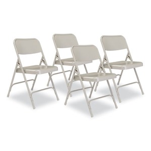 200 Series Premium All-Steel Double Hinge Folding Chair, Supports 500 lb, 17.25