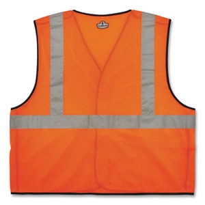 GloWear 8216BA Class 2 Breakaway Mesh ID Holder Vest, Polyester, Large/X-Large, Orange, Ships in 1-3 Business Days GloWear 8216BA Class 2 Breakaway Mesh ID Holder Vest, Polyester, Large/X-Large, Orange, Ships in 1-3 Business Days
