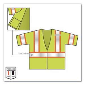 GloWear 8330Z Class 3 Two-Tone Zipper Vest, Polyester, Small/Medium, Lime, Ships in 1-3 Business Days GloWear 8330Z Class 3 Two-Tone Zipper Vest, Polyester, Small/Medium, Lime, Ships in 1-3 Business Days