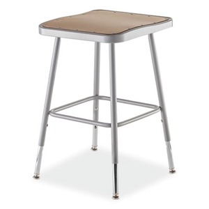 6300 Series Height Adj HD Square Seat Stool, Backless, Supports 500 lb, 18