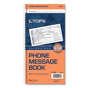 Tops Spiralbound Message Book - TOP4003 - Shoplet.com