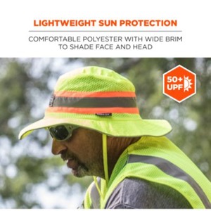 Chill-Its 8935MF Hi-Vis Microfiber Ranger Sun Hat, Polyester/Microfiber, 2X-Large/3X-Large, Lime, Ships in 1-3 Business Days