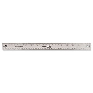 2 Pack Stainless Steel 12 Inch Metal Ruler Non-Slip Cork Back