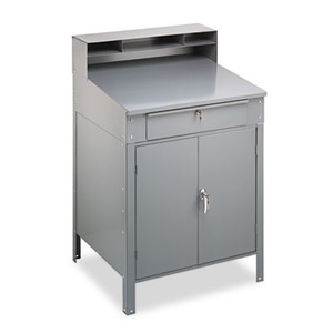 Tennsco Steel Cabinet Shop Desk - TNNSR58MG Easy Ordering - Shoplet.com