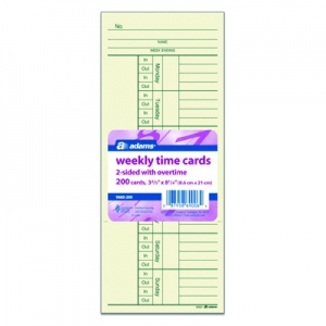 Adams Weekly Time Card - Named Days - ABF9660200 - Shoplet.com