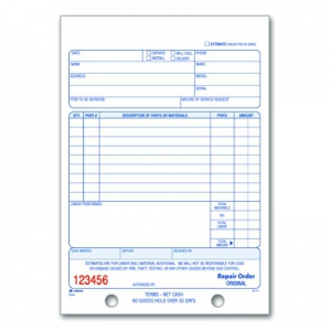 Adams Repair Order Book - ABFD5084 - Shoplet.com