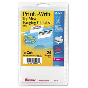 Avery Top View Printable Hanging File Tabs - AVE05227 - Shoplet.com