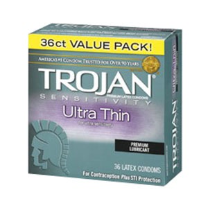 Church & Dwight Co., Inc. Trojan Sensitivity Ultra Thin Lubricated Condom  (36 Count) - BX92660 - Shoplet.com