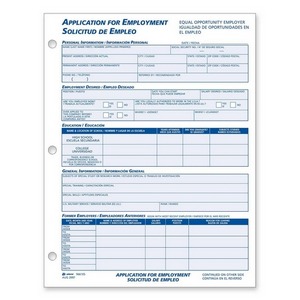 Adams Bilingual Employee Application 3 9661ES White 2-Pack 8.5 x 11 Inches