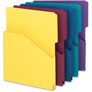 2” Expansion 12 per Pack Assorted Colors 75694 Letter Size Smead Notes File Jacket Straight-Cut Tab 