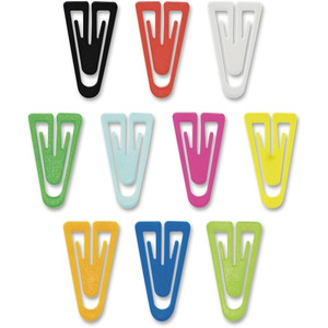 Gem Plastic Paper Clips, Large, Smooth, Assorted Colors, 200/Box