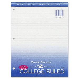 Roaring Spring College Ruled Loose Leaf Filler Paper, 3 Hole Punched ...