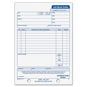 Cardinal Job Work Order Book - ABFT5868 - Shoplet.com