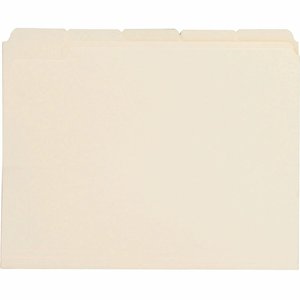 Business Source 1/5 Tab Cut Letter Recycled Top Tab File Folder ...
