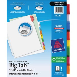 Avery Big Tab(TM) Insertable Extra Wide Dividers, 8 ...