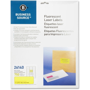 Pack of 750 Business Source Green Fluorescent Laser Labels 