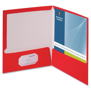 Business Source Letter Pocket Folder - BSN44423 - Shoplet.com