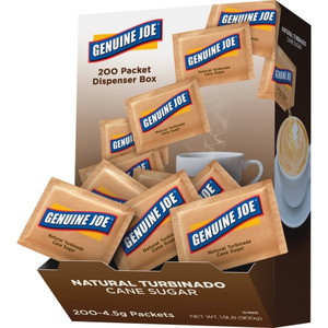 Genuine Joe Turbinado Natural Cane Sugar Packets